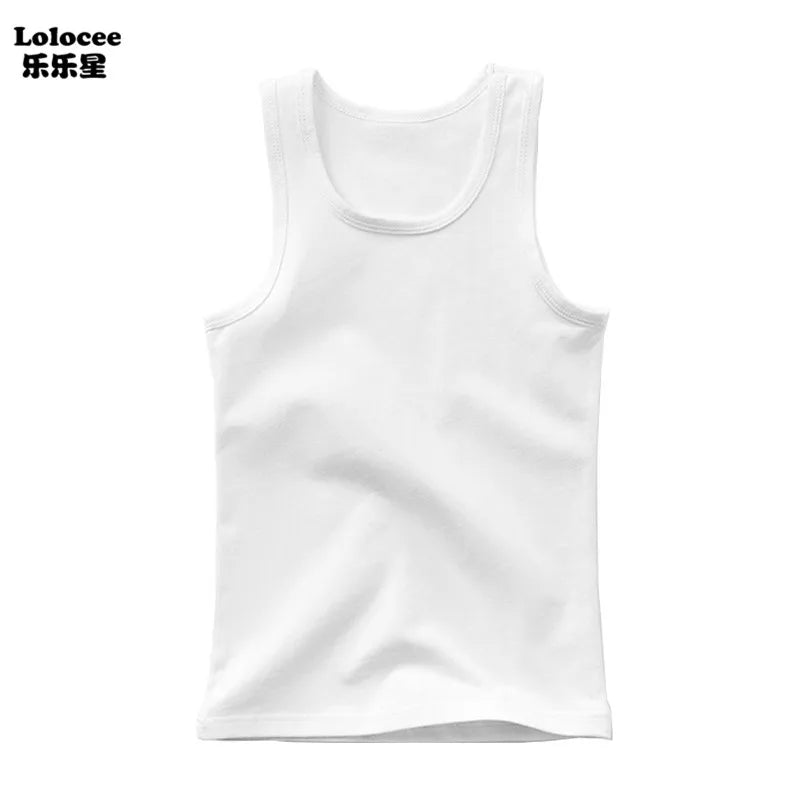 Girls Owl Print Tank Top - Sleeveless Cotton Sports Vest Shirt for Kids 3-14 Years