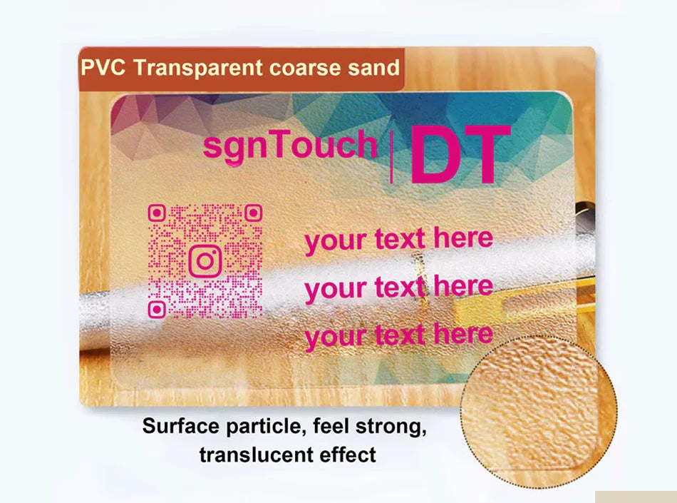 100/200/500 PCS Transparent PVC Business Cards – Custom Logo, Colorful Printing, Personalized Thank You Cards 0.38mm