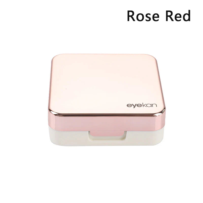 Portable Square Contact Lens Case – Travel Storage Container & Soaking Box in Solid Colors, Fashion Eye Care Accessories