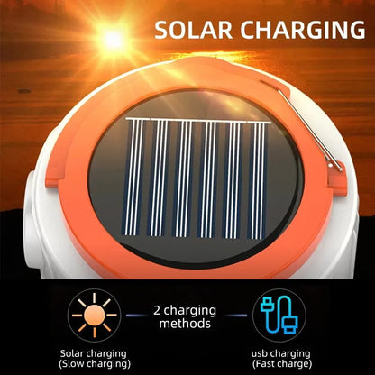 Solar LED Camping Light Bulb - USB Rechargeable with 5 Lighting Modes - Tent Hanging Bulb for Outdoor Hiking and Emergency Outages