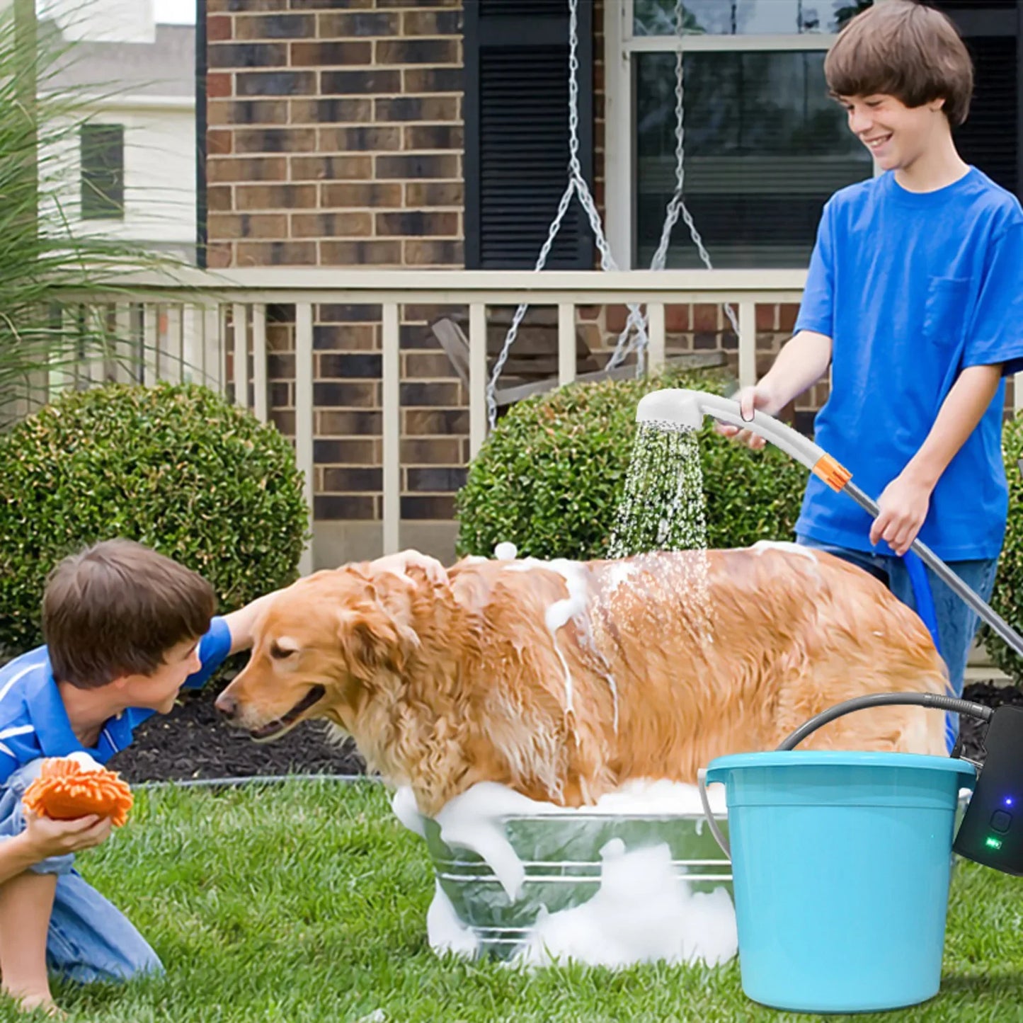2023 Portable Electric Camping Shower – 4400mAh USB Rechargeable, 2 Flow Modes with Battery Display, 8.2ft Hose
