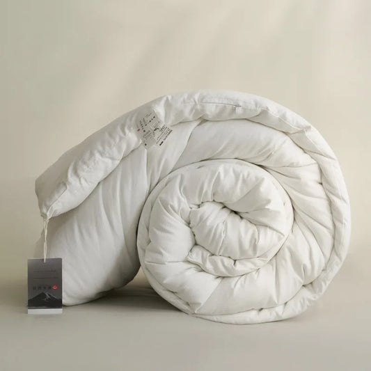 Solid Color Lightweight Quilted Cotton Comforter - Soft, Breathable All-Season Duvet for Twin, Queen, & King Size