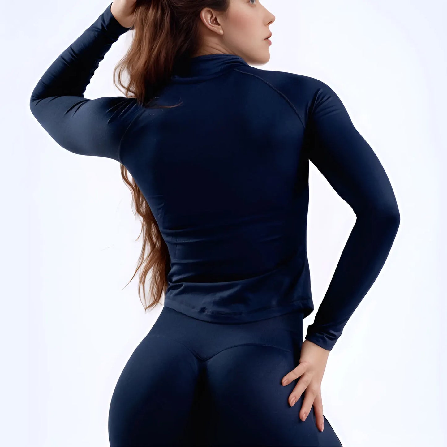 NCLAGEN Women’s Seamless Sports Jacket Zip-Up Long Sleeve Gym Activewear – Workout Top for Yoga, Pilates & Running Performance Coat