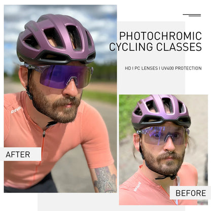 SCVCN Photochromic Sunglasses for Cycling & Outdoor Sports - Men & Women's MTB Climbing Eyewear, Driving Bicycle Goggles