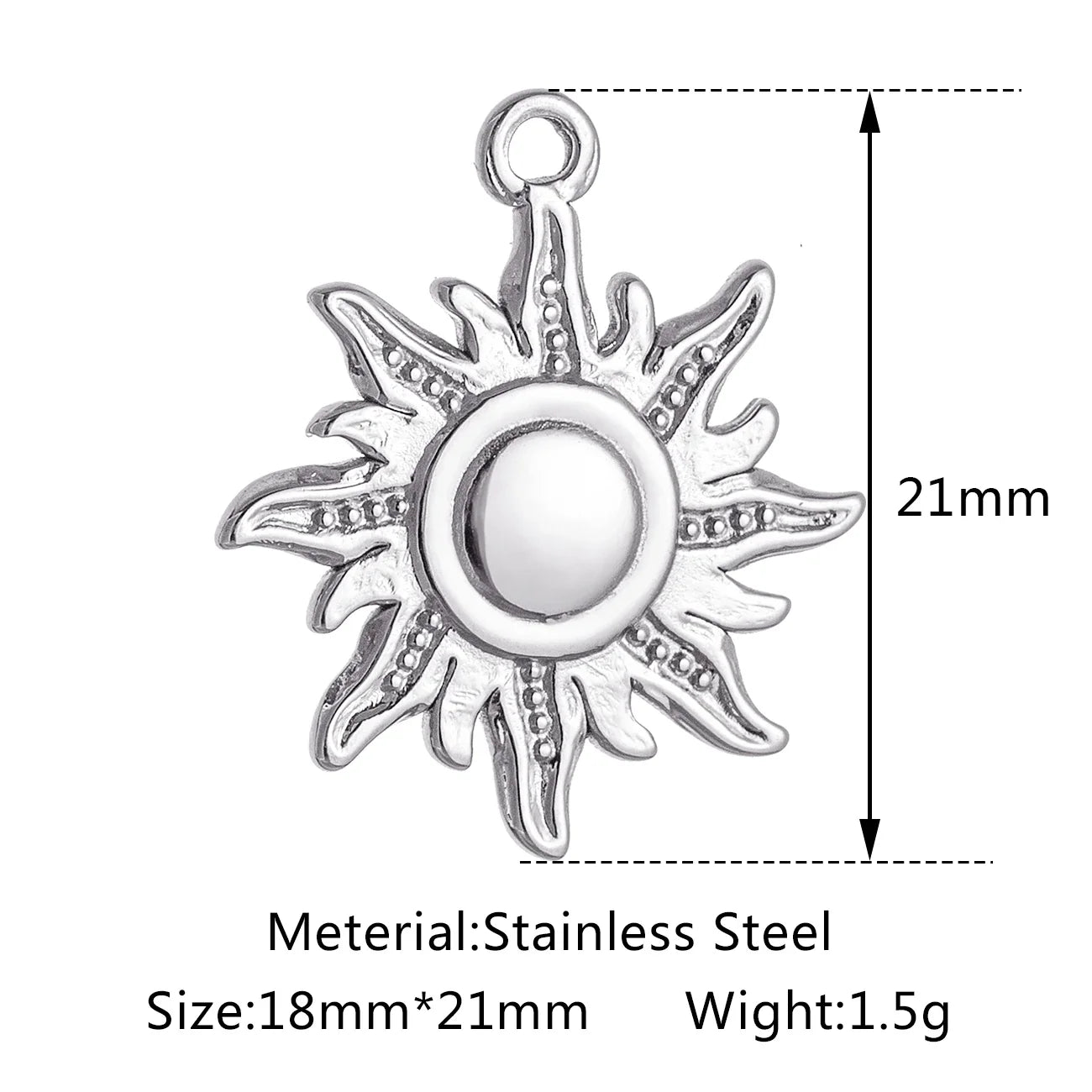 Stainless Steel Sunburst Sun Moon Star Charms Pendant – DIY Jewelry Making for Necklace, Bracelet & Earrings
