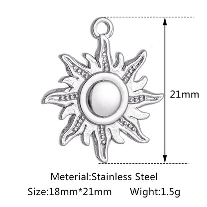 Stainless Steel Sunburst Sun Moon Star Charms Pendant – DIY Jewelry Making for Necklace, Bracelet & Earrings