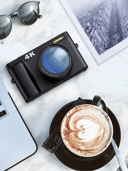 4K Digital Camera – 48MP Photography & Video, Autofocus, Anti-Shake, 3'' 180° Flip Screen with Flash, Compact Vlogging Camera