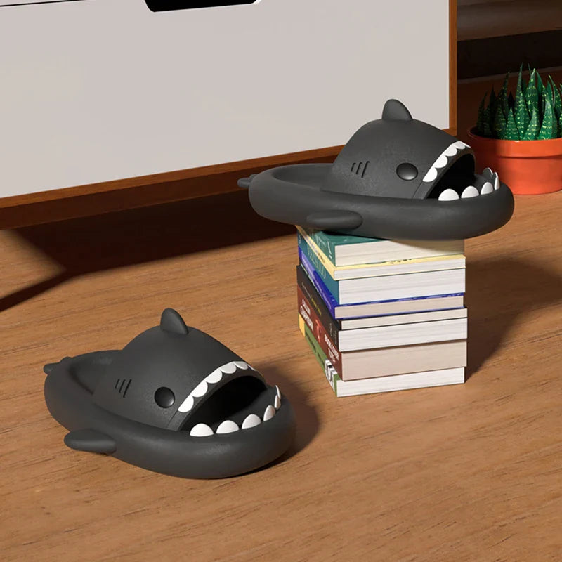 Summer Home Women Shark Slippers: Anti-Skid EVA Solid Color Couple Parents Outdoor Indoor Funny Household Shoes
