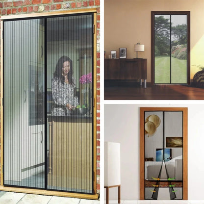 New No-Punch Magnetic Screen Door Curtain - Automatic Closing Anti-Mosquito Insect Fly Bug Protection for Household Ventilation