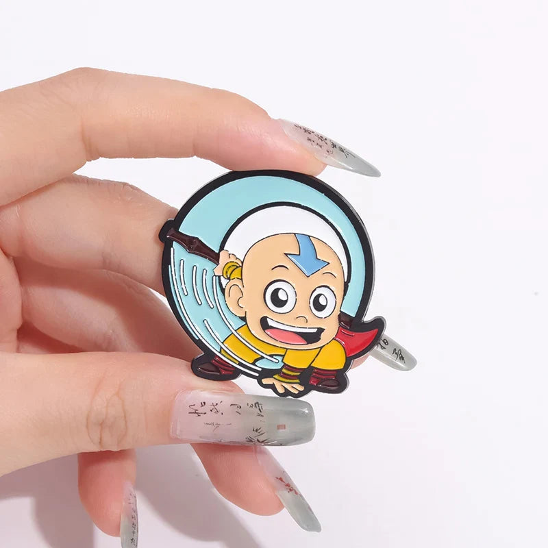 Cartoon Anime Character Enamel Pins – Cute Little Monk Brooches Lapel Badges, Funny Jewelry Gift for Friends