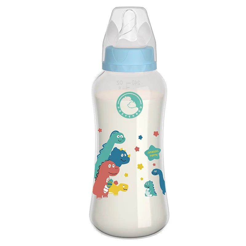 Dr.isla 150/240ML Baby PP Bottle – Wide Mouth Newborn Milk Bottle with Handle & BPA Free, Patterned Baby Cup
