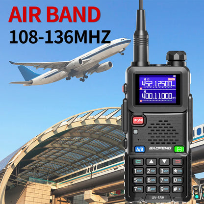Baofeng UV-5RH 10W Air Band Walkie Talkie, Long Range Wireless Two-Way Ham Radio, Type-C UV-5R Transceiver