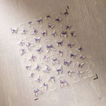 5D Glitter Butterfly Nail Sticker – Kawaii Aurora Nail Art Decal for DIY Manicure & Nail Decorations