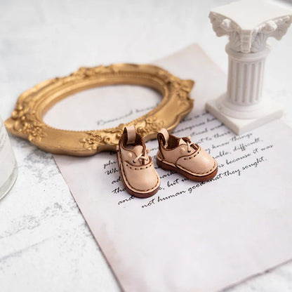 Blythe Baby Mini Cowhide Shoes – Handmade OB22 OB24 UFDOLL Checker Doll Accessories