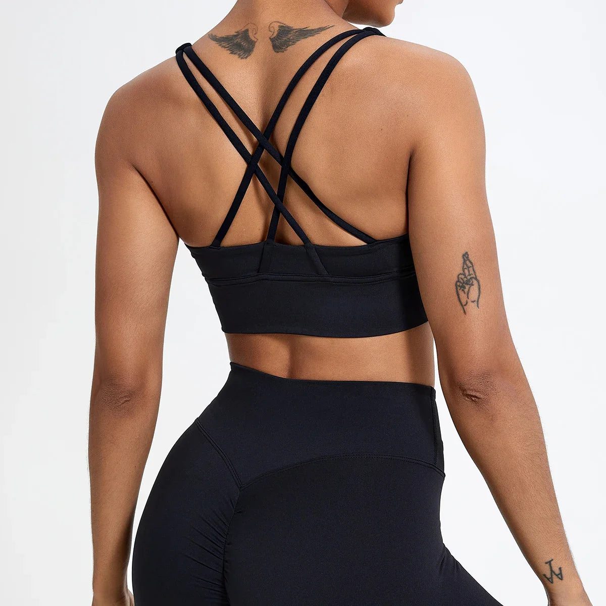 Push-Up Sports Bra for Women – Cross Back Yoga Crop Top, Shockproof Gym Fitness Bra for Running & Workout