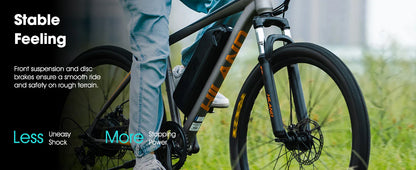 HILAND 26" Electric Mountain Bike for Adults - 500W Motor, 7 Speeds, Removable Battery, 20MPH Ebike