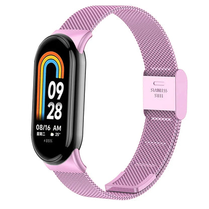 Stainless Steel Mesh Strap for Xiaomi Mi Band 9 & 8 – Metal Replacement Watchband Accessory
