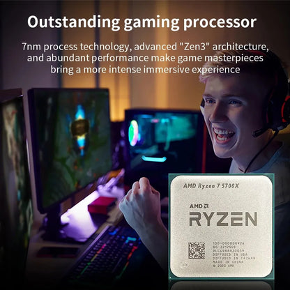 AMD Ryzen 7 5700X – 8-Core 16-Thread Desktop Gaming CPU, Up to 4.6GHz, Socket AM4
