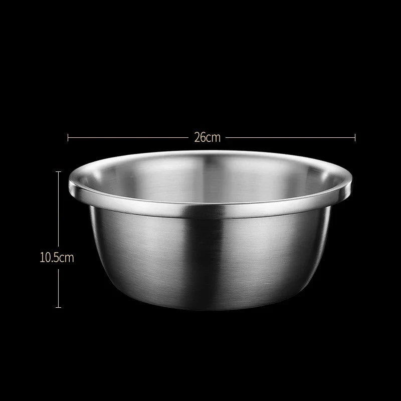 Stainless Steel Drain Basket Colander – Round Rice Cleaning Sieve & Fruit Vegetable Washing Strainer for Kitchen Use