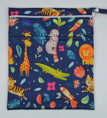 Sigzagor Wet & Dry Baby Diaper Bag – Waterproof Reusable Washable Nappy Bag with Double Zippers