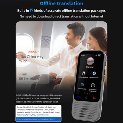 S80 Pro Portable Language Translator – 138 Languages, Voice Translation & 16 Offline Modes with ChatGPT Function
