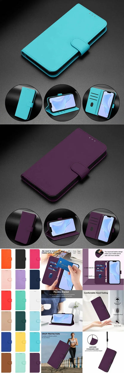 iPhone 16 Series Wallet Leather Flip Case – Protective Cover for 16, 16 Pro, 16 Pro Max & 16 Plus