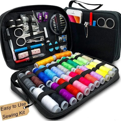 Complete Sewing Kit – Portable Travel DIY Embroidery & Handwork Set with Threads, Needles, Scissors, Tape Measure & Buttons