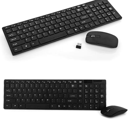 K-06 2.4G Wireless Keyboard and Mouse Combo – Plug and Play Black Set for Laptop