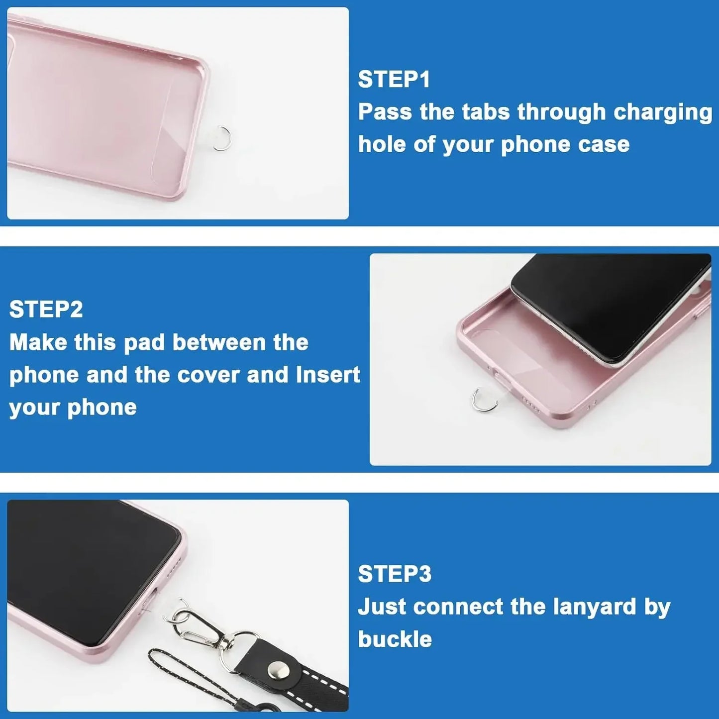 Universal TPU Anti-Lost Phone Lanyard – 10/5/1PCS Detachable Nylon Hanging Cord Strap, Card Gasket & Tether Pad