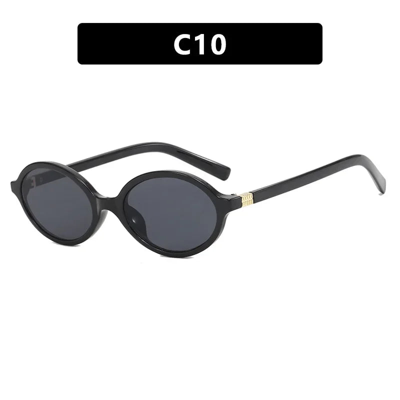 Oval Small Frame Retro Glasses for Women - Korean Plain Style Anti-Blue Light Eyewear, Ladies Optical Spectacles