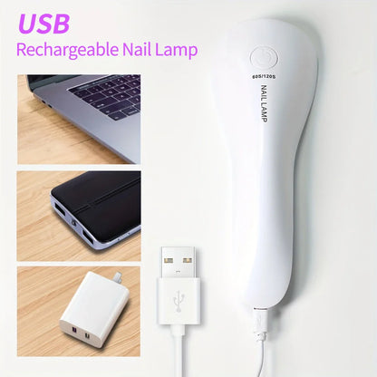 Handheld Rechargeable UV LED Nail Lamp – Mini Quick Dry Gel Polish Dryer for Manicure & Pedicure Home Nail Care Tool