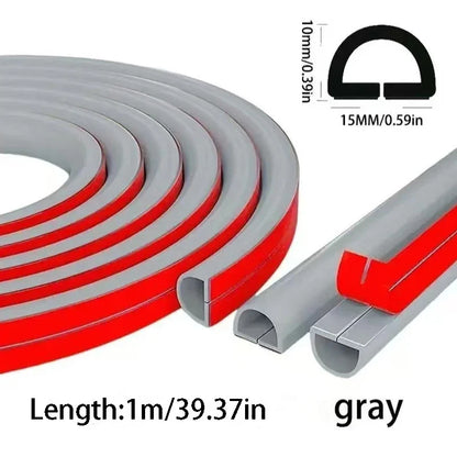 Cable Management Sleeve - 118" Self-Adhesive PVC Cord Hider for Wall & Floor, Insulated Wire Cover