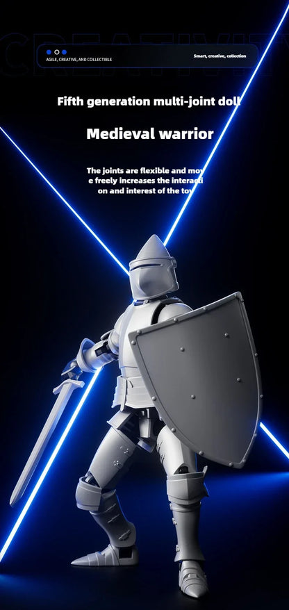 Knight Paladin Action Figure – 13-Joint Movable 3D Printed Shapeshift Robot Toy for Kids & Gifts