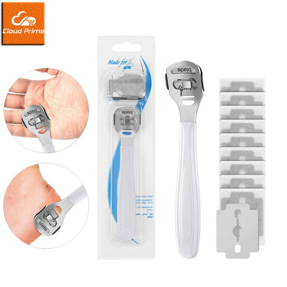 Foot Callus Shaver – Stainless Steel Heel & Hard Skin Remover with 10 Blades Pedicure Tool