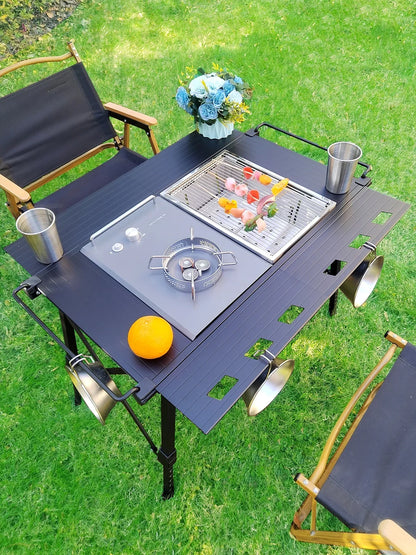 Lohascamping Folding IGT Table – Lightweight Portable Roll-Up Table with Adjustable Legs for Camping, BBQ & Outdoor Cooking