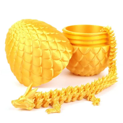 1/2PCS 3D Printed Dragon Egg with Full Articulated Movable Dragon Model — Rotatable Desktop Ornament & Kids Toy