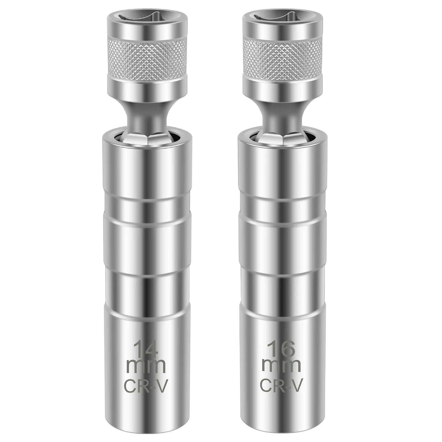 2Pcs Magnetic Swivel Spark Plug Socket Set – 14mm & 16mm Removal & Installation Tool