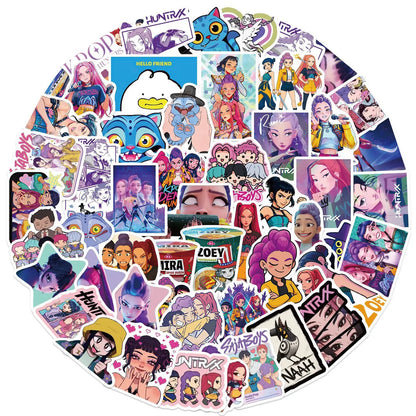 55-170PCS K-Pop Demon Hunters Anime Stickers – Waterproof DIY Decoration for Boys, Girls & Fans Gift