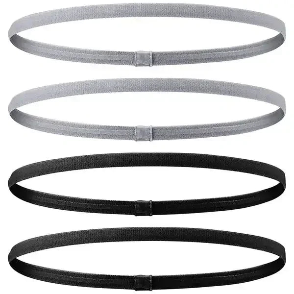 4 Pack Non-Slip Elastic Sports Headbands – Thick Sweatbands for Men & Women, Exercise & Outdoor Use