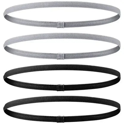 4 Pack Non-Slip Elastic Sports Headbands – Thick Sweatbands for Men & Women, Exercise & Outdoor Use