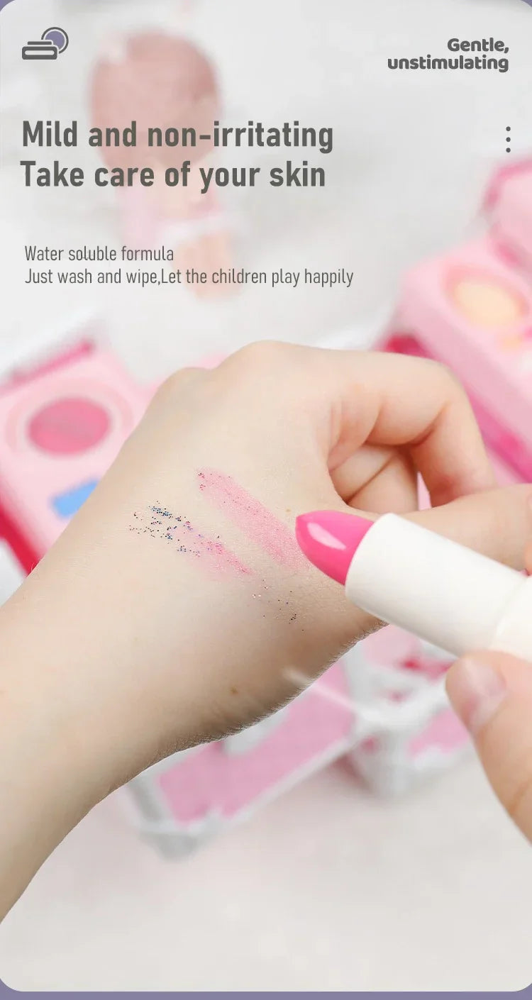 49 Piece Kids Makeup Kit for Little Girls – Washable Real Princess Makeup Set with Cosmetic Case, Birthday Gift Play Set