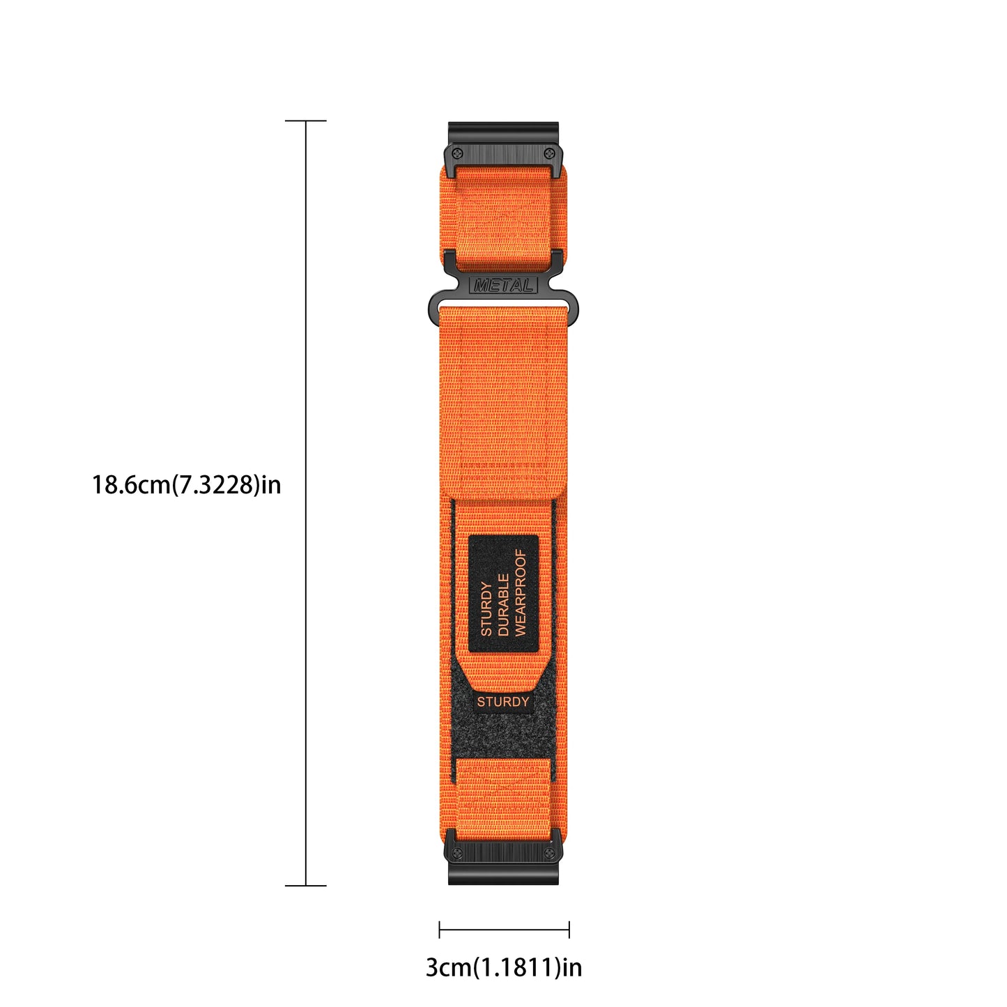 Rugged Nylon Quick Fit Watch Band — Compatible with Garmin Fenix E 8/7X/7/6/6X/5/5X/3HR