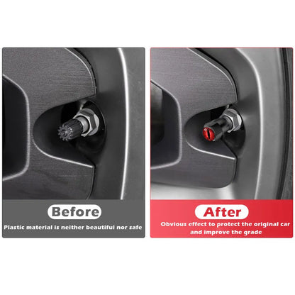 4PCS Universal DIY Eyes Design Car Tire Valve Caps - Stem Stickers for Cars, Motor Accessories and Gift Decor
