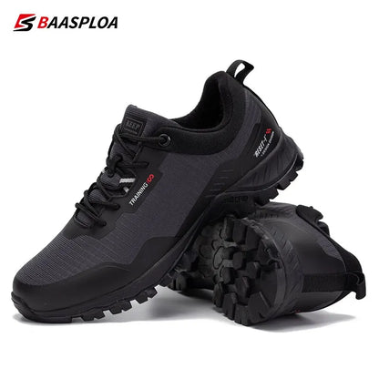 Baasploa Men’s Waterproof Hiking Shoes — Anti-Skid, Wear-Resistant Outdoor Travel Sneakers