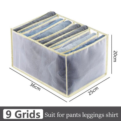 Jeans & Clothing Storage Box – Closet Organizer Drawer System for Pants, Cabinet, and Clothing Organization