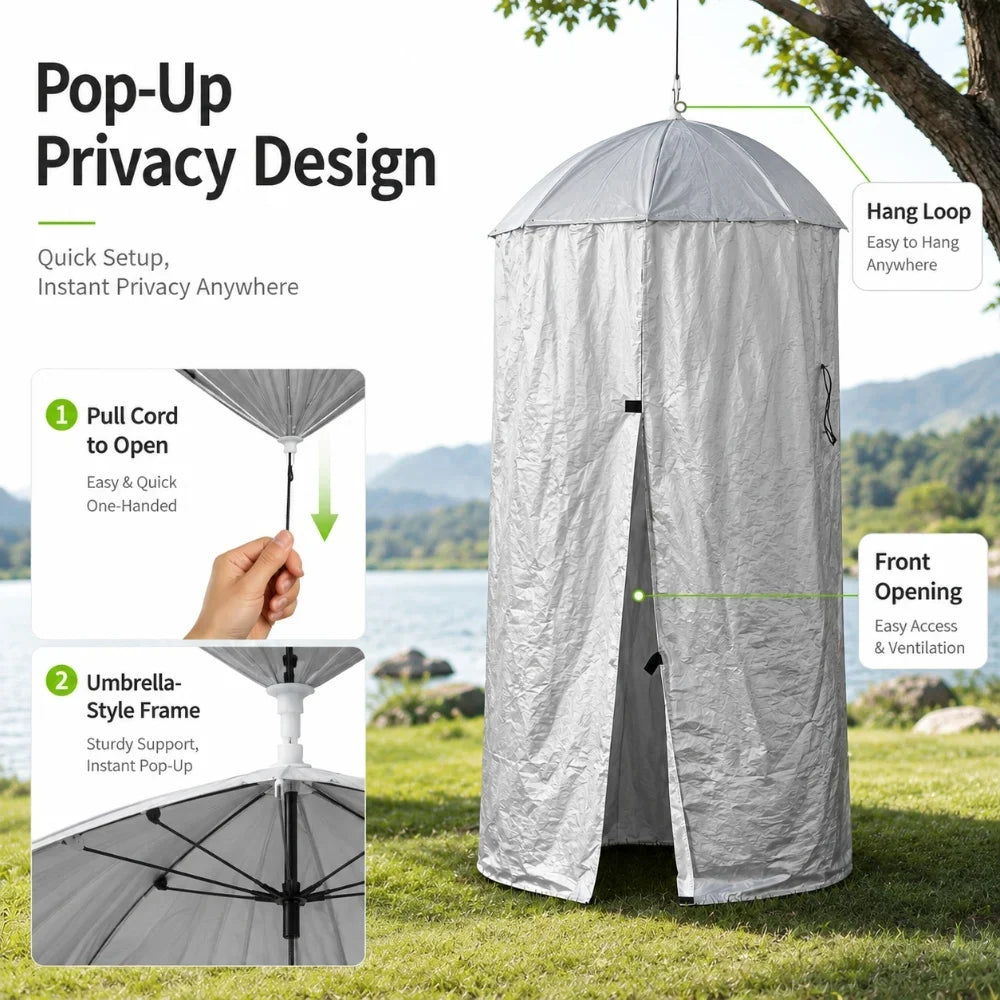 Portable Pop-Up Privacy Shelter - Hanging Changing & Shower Tent for Camping, Car Tailgate & Outdoor Use