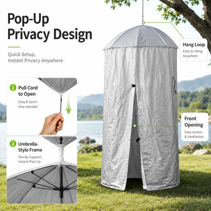 Portable Pop-Up Privacy Shelter - Hanging Changing & Shower Tent for Camping, Car Tailgate & Outdoor Use
