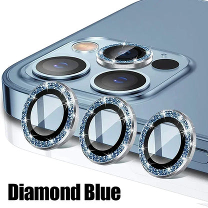3PCS Metal Camera Lens Protectors – Glass Back Lens Protection Film for iPhone 15/15 Plus, 14/14 Pro Max, 13/13 Mini, 12/11