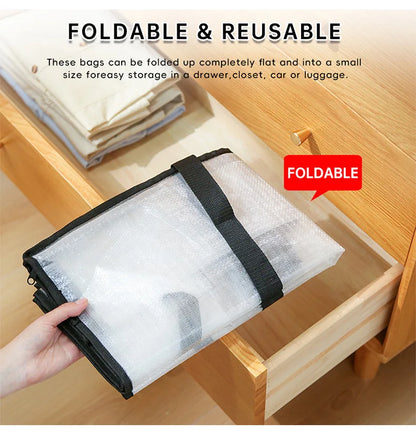 Transparent Storage Bag – Large Capacity Waterproof & Moisture-Proof Cotton Quilt and Clothing Moving Organizer Bag