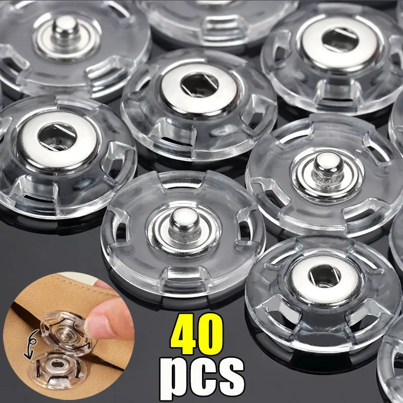 DIY Transparent Plastic Snaps – Invisible Seamless Fasteners, Durable Button Alternatives for Shirts & Dresses